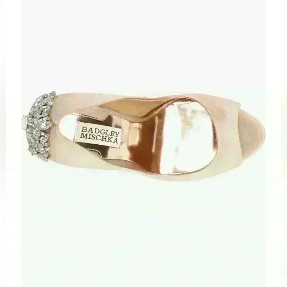 Badgley Mischka Kiara Crystal Heel Rose Gold Platform Pumps Size 5.5 - Picture 3 of 9
